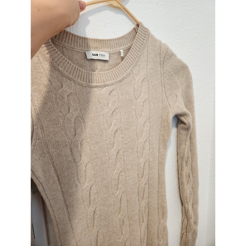 Sandro Cream Long Sleeve Dress - Picture 4 of 9